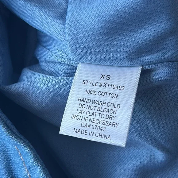 Kirious Los Angeles Blue Denim Textured Zip Back Top Excellent Condition Size XS - Picture 5 of 9